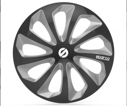 Sparco Τάσια Sicilia 15'' μαύρο - ασημί σετ 4 τεμάχια