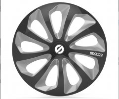 Sparco Τάσια Sicilia 15'' μαύρο - ασημί σετ 4 τεμάχια