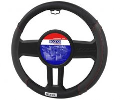 Sparco Κάλυμμα Τιμονιού μαύρο - μαύρο 37-38cm SPC1113BK