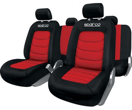 Sparco κάλυμμα καθισμάτων κόκκινο - μαύρο σετ 4 τμχ SPC1019RS