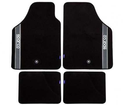 Sparco Carpet Black with gray line set of 4 03763AR
