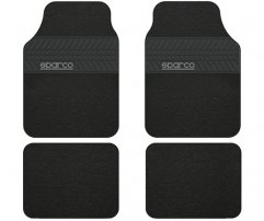 Sparco Μοκέτα Μαύρη με λάστιχο σετ 4 τμχ SPC1909BK