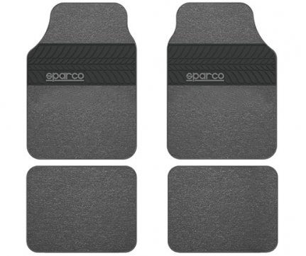Sparco Μοκέτα Ανθρακί με λάστιχο σετ 4 τμχ SPC1909GR