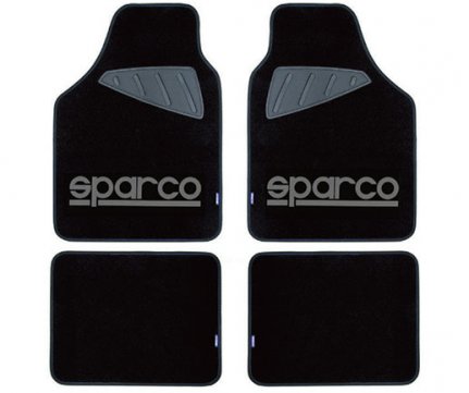 Sparco Carpet Black with rubber and gray logo set 4 pcs SPC1902A