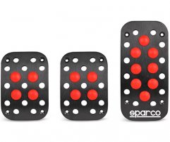 Sparco Πεταλιέρα Μαύρη / Κόκκινο σετ 3 τεμάχια SPC0401RS