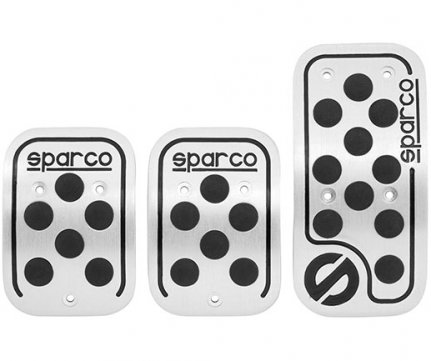 Sparco Pedals Aluminum with black rubber set of 3 pieces