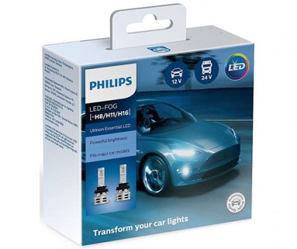 Philips Ultinon Essential Led FOG H8 / H11 / H16 12/24V 6500K 24W 11366UE2X2 (2 Έτη Εγγύηση Philips)