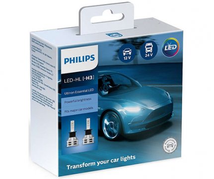Philips Ultinon Essential Led H3 12/24V 6500K 19W 11336UE2X2 (2 Έτη Εγγύηση Philips)   