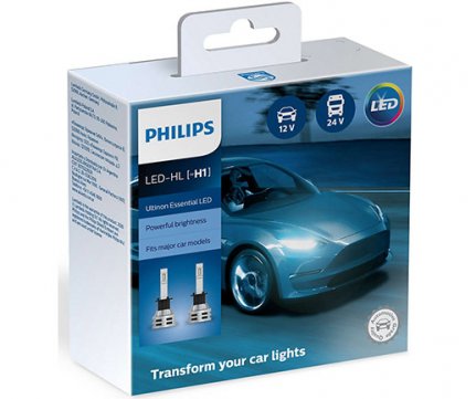 Philips Ultinon Essential Led H1 12/24V 6500K 19W 11258UE2X2 (2 Έτη Εγγύηση Philips)