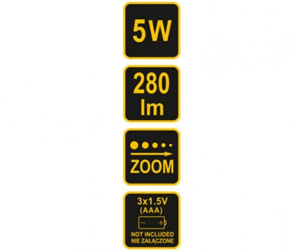 Vorel flashlight Power LED 5W 2801lm 135x40mm 88555