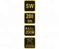 Vorel flashlight Power LED 5W 2801lm 135x40mm 88555