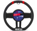 Sparco Κάλυμμα Τιμονιού Δερματίνη μαύρο - κόκκινο (flat bottom) SPC1114RD