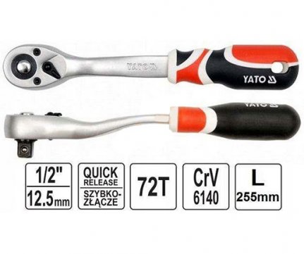 Yato curved ratchet 1/2'' professional YT-0732