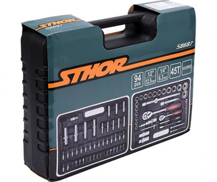 Sthor Κασετίνα Καρυδάκια Καστάνια 1/2'' & 1/4'' σετ 94τμχ 58687