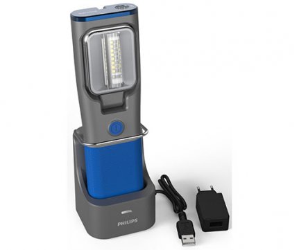 Philips LED επαναφορτιζόμενος επαγγελματικός φακός με UV 350lm LPL34UVX1