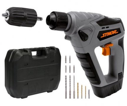 Sthor SDS Plus cordless gun + Accessories, 2 batteries and charger 18V 1.5Ah 78968
