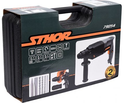 Sthor 3-function SDS Plus gun With 2 chucks & 5 accessories 620W 79054