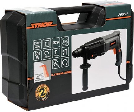 Sthor 4-function SDS Plus gun With 5 accessories 800W 79053