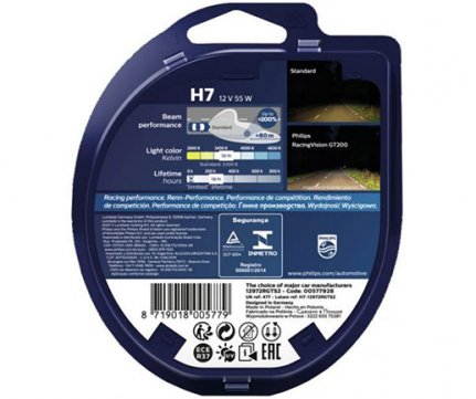 Philips H7 Racing Vision GT200 +200% περισσότερο φως σετ 2τμχ