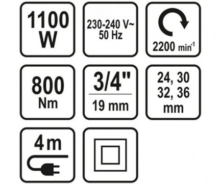 Sthor Μπουλονόκλειδο Ηλεκτρικό 3/4'' 1100W 800Nm 57097