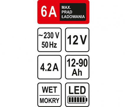 Sthor Φορτιστής Μπαταριών 12V 6Α max (12-90Ah) 82542