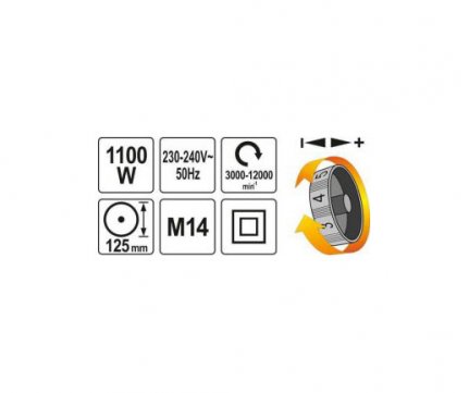 Yato Adjustable Professional Wheel 125mm 1100W YT-82101