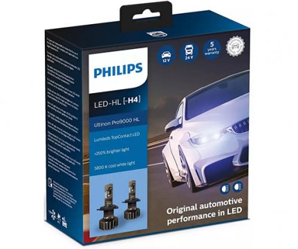 Philips Led Ultinon Pro9000 H4 12/24V 5800K +250% (5 Έτη* Εγγύηση Philips) 11342U90CWX2