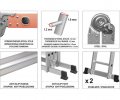 Vorel Polymorphic  Aluminum Ladder 4x3 3.4m 17704