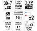 Yato Flashlight Professional Rechargeable 30+7 LED 85lm YT-08505