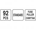 Yato Car Fuses Standard + Puller + Tester set 92 pcs YT-83142