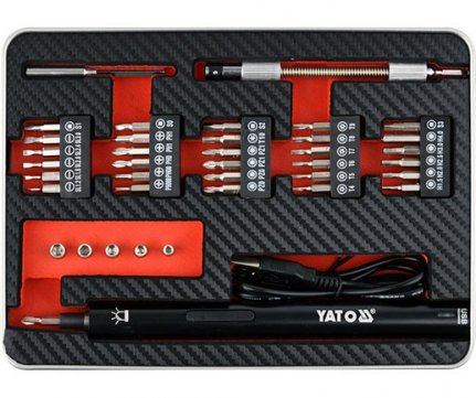 Yato Κατσαβίδι Ηλεκτρονικών Επαγγελματικό 3,6V σετ 39 τμχ YT-27930