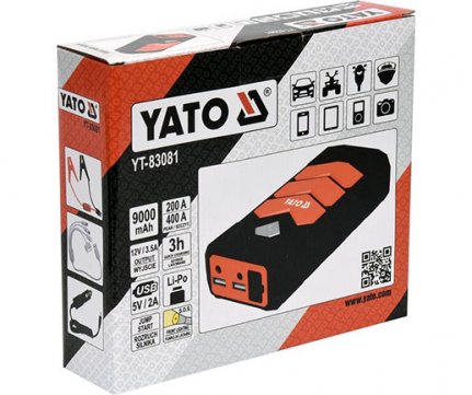 Yato Professional Battery Starter (Starter) & Power Bank 9000mAh 2 in 1 YT-83081