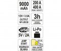 Yato Professional Battery Starter (Starter) & Power Bank 9000mAh 2 in 1 YT-83081