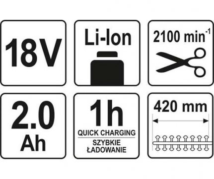 Yato Ψαλίδι Μπορντούρας Τηλεσκοπικό 207-274cm 18V (φόρτιση σε μία ώρα) YT-82834