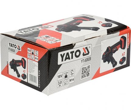 Yato Γωνιακός Τροχός 125mm Μπαταρίας 18V Επαγγελματικός με 2x3Ah μπαταρίες YT-82828