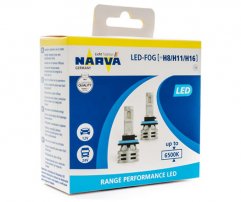 Narva Range Performance Led FOG ομίχλης H8/H11/H16 6500K 12-24V 24W σετ 2τμχ