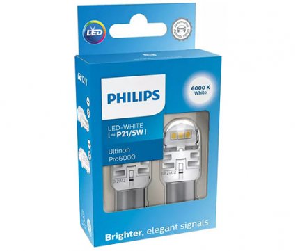 Philips LED P21/5W Ultinon Pro6000 6000K 12V white σετ 2 τμχ 11499CU60X2