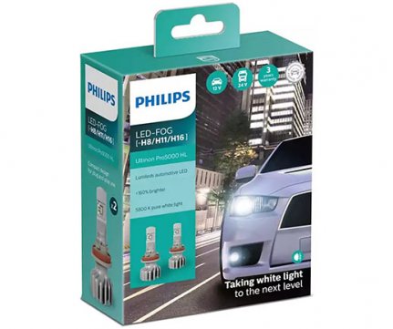 Philips Led Ultinon Pro5000 FOG H8/H11/H16 12/24V 5800K +160% (3 Έτη* Εγγύηση Philips)  σετ 2 τμχ 11