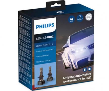 Philips Led Ultinon Pro9000 HIR2 12V 5800K +250% (5 Έτη* Εγγύηση Philips) σετ 2 τμχ 11012U90CWX2 