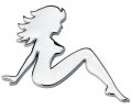 RaceSport Διακοσμητικό Αυτοκόλλητο Χρωμιωμένο Pin Up Girl 60x85mm