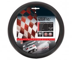 RaceSport Κάλυμμα Τιμονιού Sport Carbon Μαύρο – Κόκκινο 37-39cm