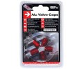 RaceSport Καπάκια Βαλβίδων Αλουμινίου Εξάγωνα Κόκκινα σετ 5τμχ