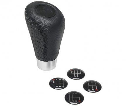 RaceSport Bull Lever Leather Gear Shift Black