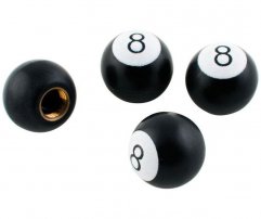 RaceSport Καπάκια Βαλβίδων Μπάλα Μπιλιάρδου No8 σετ 4μτχ