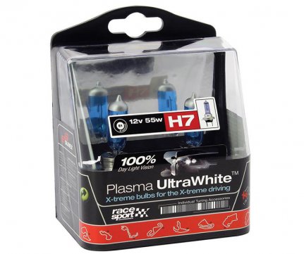 RaceSport Plasma lamps UltraWhite H7 +100% white light 4179K set 2xH7 (E4 Approved)