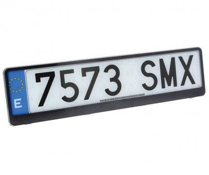 RaceSport Number Plate Frame Euroclip made of ABS plastic with clip Black