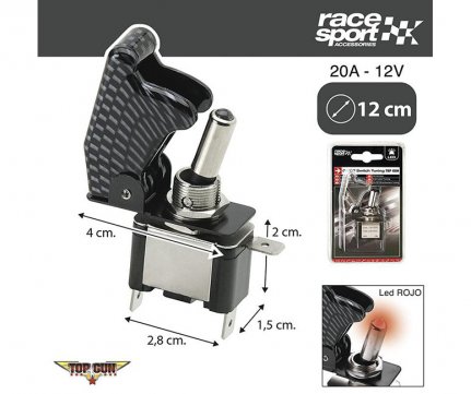 RaceSport On/Off Switch 12V Red with Red Led Top Gun type