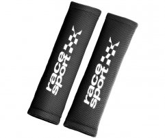 RaceSport Προστατευτικά Μαξιλαράκια Ζώνης Μαύρο (Γίγας Μέγεθος) 8x28cm σετ 2 τμχ