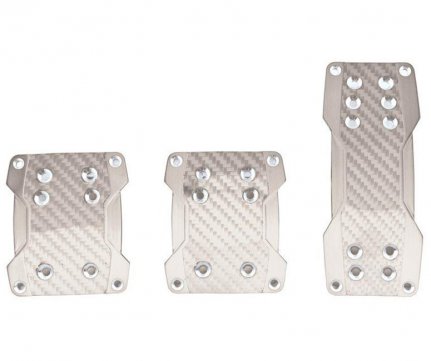Racesport Pedals Racing with real Carbon Silver set of 3 pcs