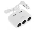 Pulse Αντάπτορας Αναπτήρα Τριπλός + 2 USB 2.1A Λευκός 120W 12/24V